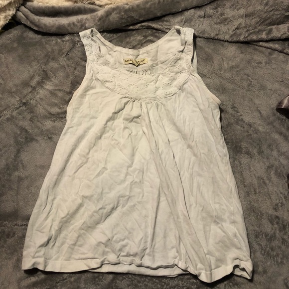 White tank top with lace - Picture 1 of 3
